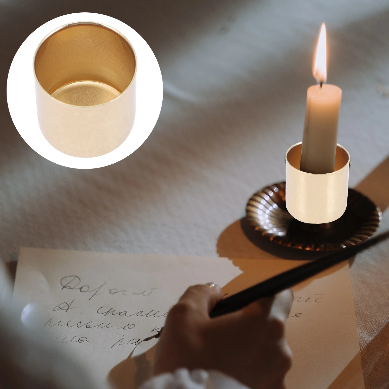 

6pcs Candle Holders Iron Candle Cups Candle Containers Candlestick Holders