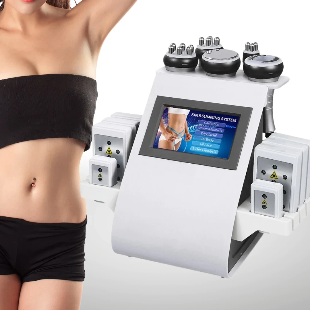 

2022 6 In 1 Rf Lipolaser Ultrasonic Fat 80k Cavitation Machine Lipocavitation ultrasonic cavitation body slimming machine