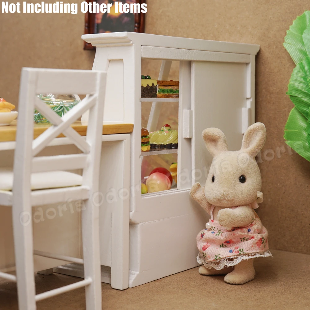 Odoria 1:12 Миниатюрный белый шкаф для тортов искусственная еда мини-магазин мебели