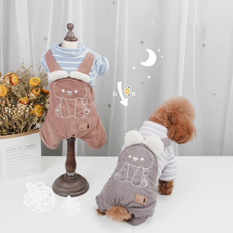 

Pet Casual Clothes Dog Winter Clothes Small and Medium Striped Sling Dog Clothes Christmas Dog Clothes Boank Dog Clothes