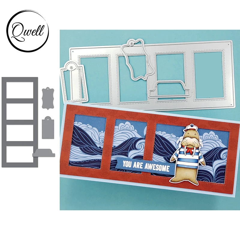 QWELL металлический Трафаретный вырубной штамп тег баннер Матрешка пленка рамка Slimline DIY Скрапбукинг ремесло изготовление бумажных открыток шаблон 2021 Новый