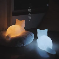 cute sleeping cat lamp warm and cold bedroom bed lamp companion lamp cat atmosphere lamp cat night lamp led night