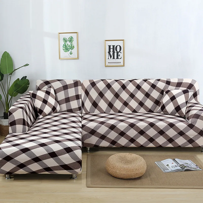 

New European Style Elastic Print Sofa Cover Full Cover Fabric L Shape Combination Seat Sofa Cover Funda Sofa 3 Plazas Funda Sofá