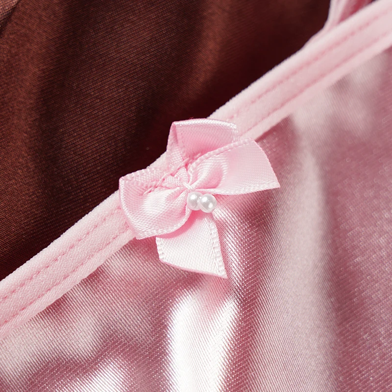 Женские атласные трусики M-2XL однотонные сексуальные стринги новое нижнее белье