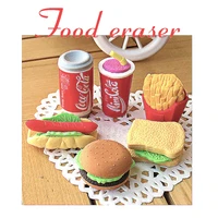 food modeling eraser cola burger eraser creative kawaii stationery school supplies children gift rubber pencil eraser fantastic