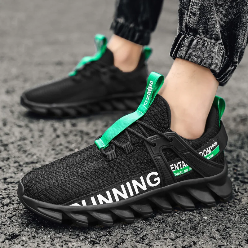 

Fashion Men Sneakers Black Mesh Casual Shoes Lac-up Men Shoes Lightweight Running Shoes Walking Sneaker Summer Zapatillas Hombre