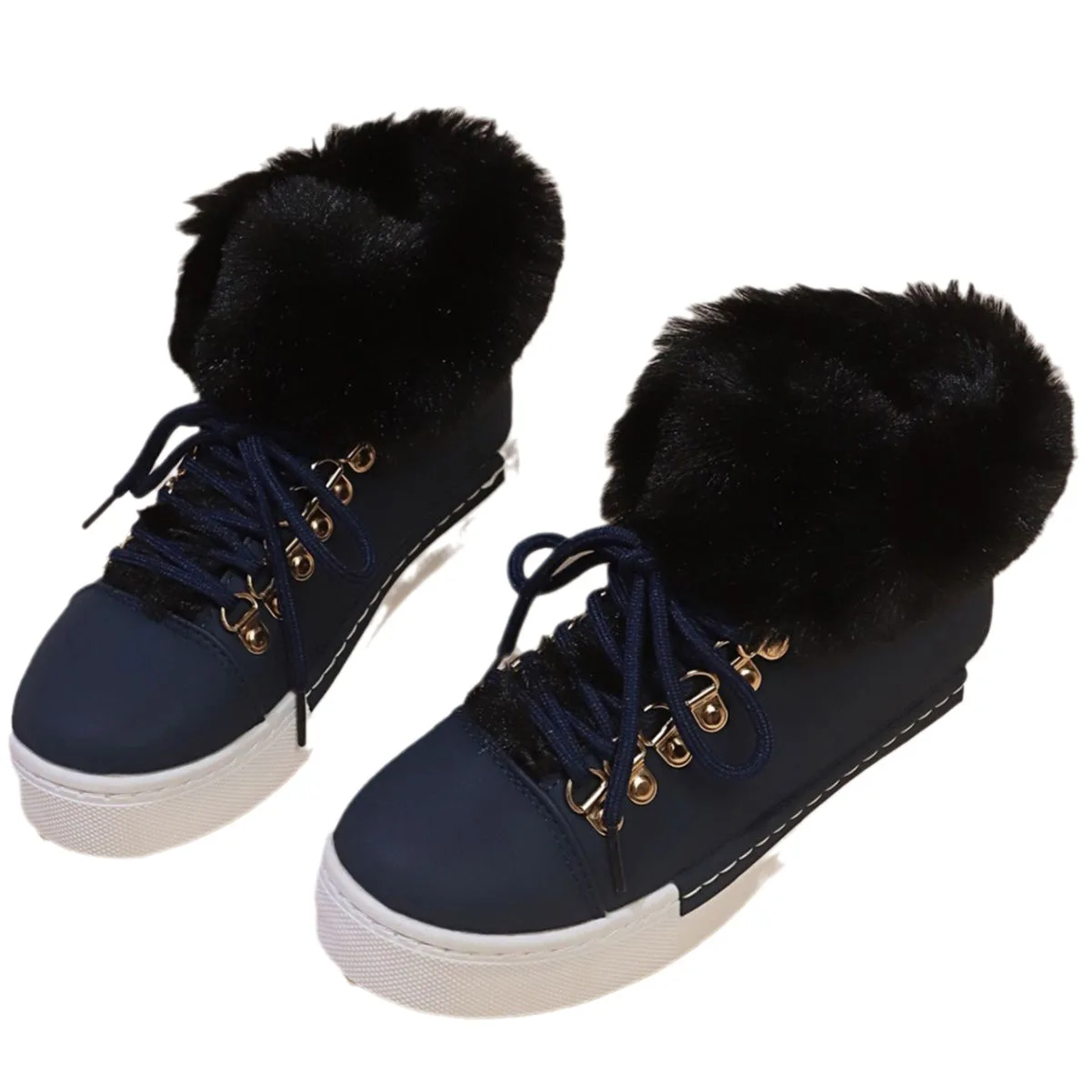 

Милые и милые стильные плюшевые утепленные женские сапоги с манжетами и плоской подошвой, повседневные и удобные