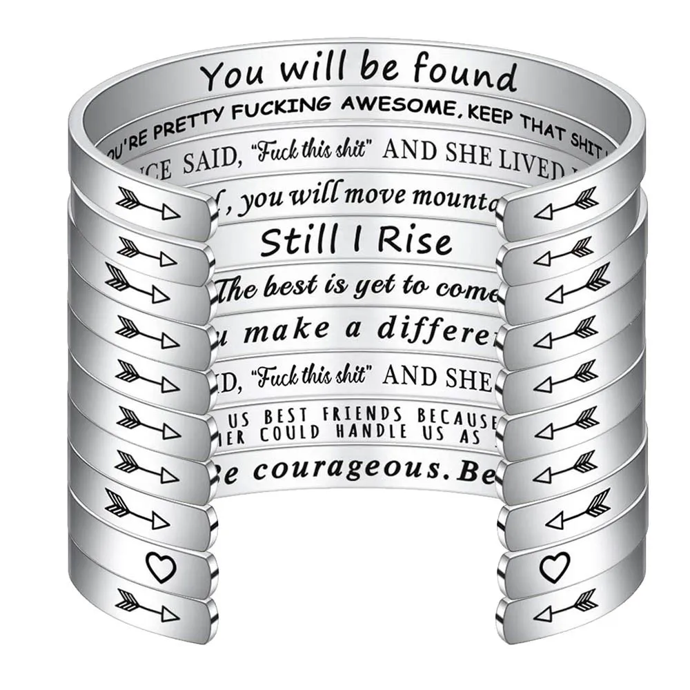 

2022 новый женский браслет из нержавеющей стали 6 мм C-образный Открытый браслет регулируемый семейный подарок вдохновляющий браслет