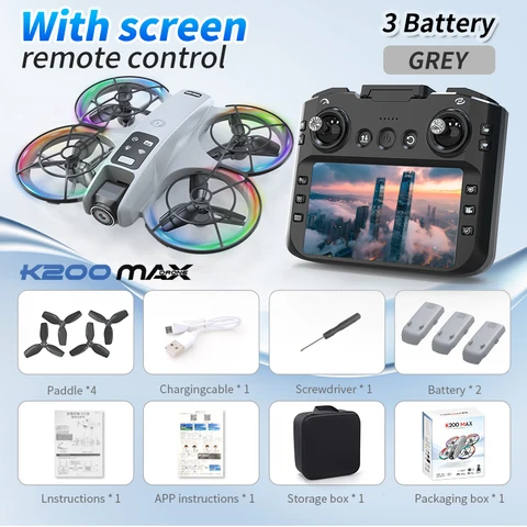 K200MAX Радиоуправляемый дрон с большим экраном 5 км 8 К Оптическое позиционирование потока Бесщеточный двигатель Электрический HD квадрокоптер для предотвращения препятствий 2,4G