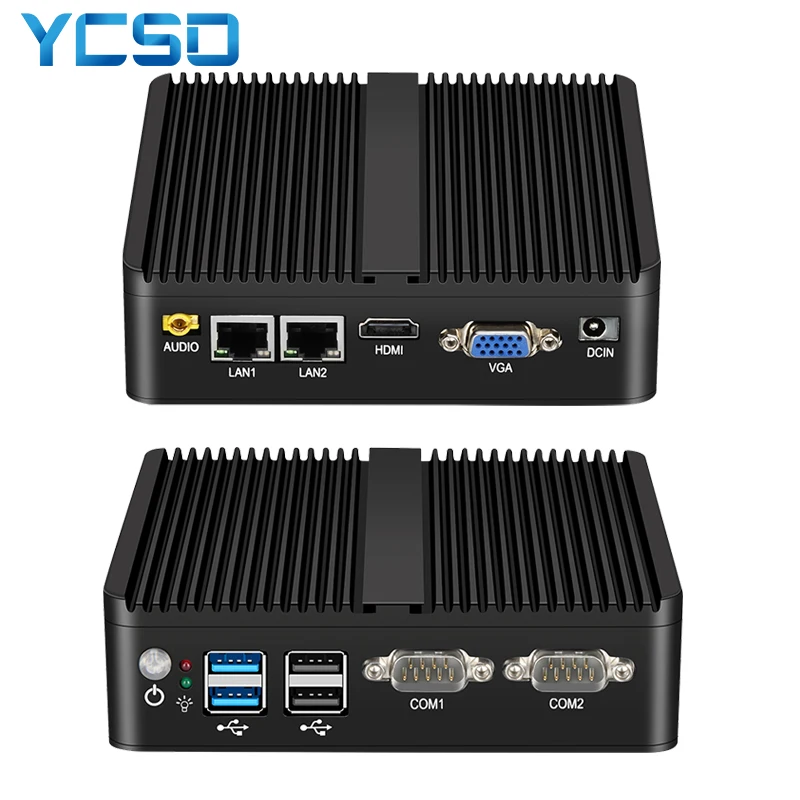 YCSD Mini PC J4125 Intel Celeron 2*LNA 2*COM Fanless Windows 10 2*Gigabit Ethernet 2*RS232 4*USB Industrial Micro