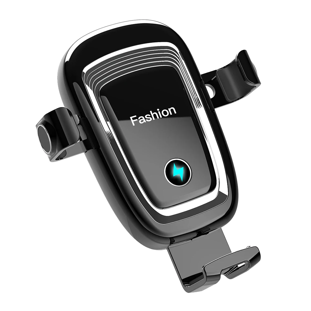 

Car Wireless Charger Holder 15W Wireless Charging Stand Charger Auto Infrared Sensor LED Holder for Car Air Vent-Black