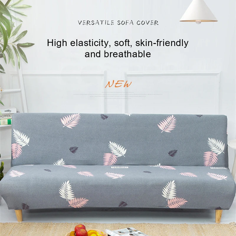 

Home Deco Sofa Bed Cover Plaid Anti-Slip Straight Sofa Cover Washable Armless futon Covers for Living Room
