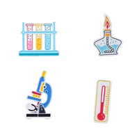test tube alcohol lamp thermometer enamel badges lapel pins cartoons anime chemical experimenter brooches for women hijab pins