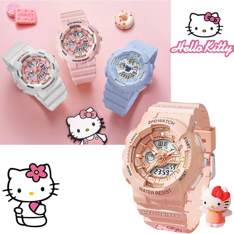Originale Sanrio Hello Kitty orologio impermeabile studente di scuola Anime Cinnamoroll orologio sportivo orologio elettronico al quarzo regalo per bambini