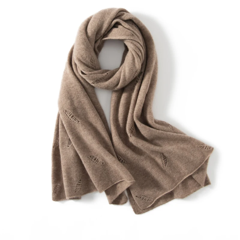 Фото KOIJINSKY Hollow Leaf Cashmere Shawl Scarf 180×60cm Oversized Soft Knit Wrap Women All Seasons Elegant Holiday Gift №4