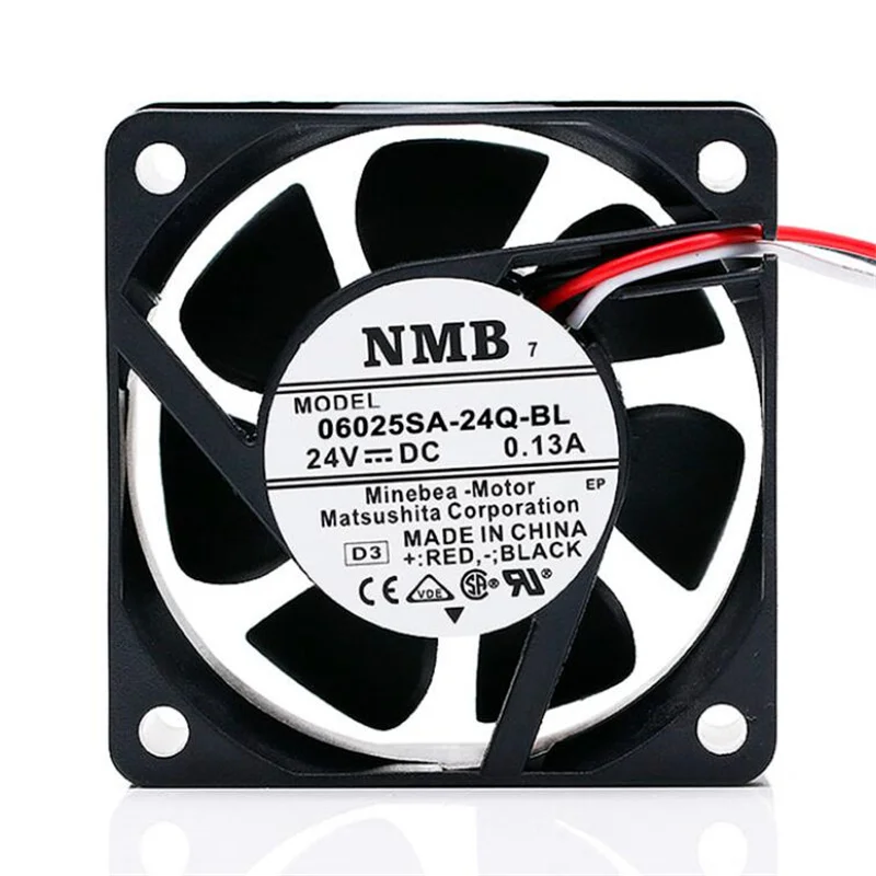 Оптовая продажа: трехпроводный охлаждающий вентилятор NMB 06025SA-24Q-BL 6025 24В 0.13A