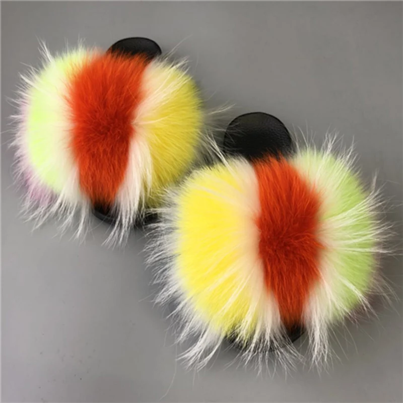 Шлепанцы MAOMAOFUR женские меховые шлепанцы летние | Женская одежда