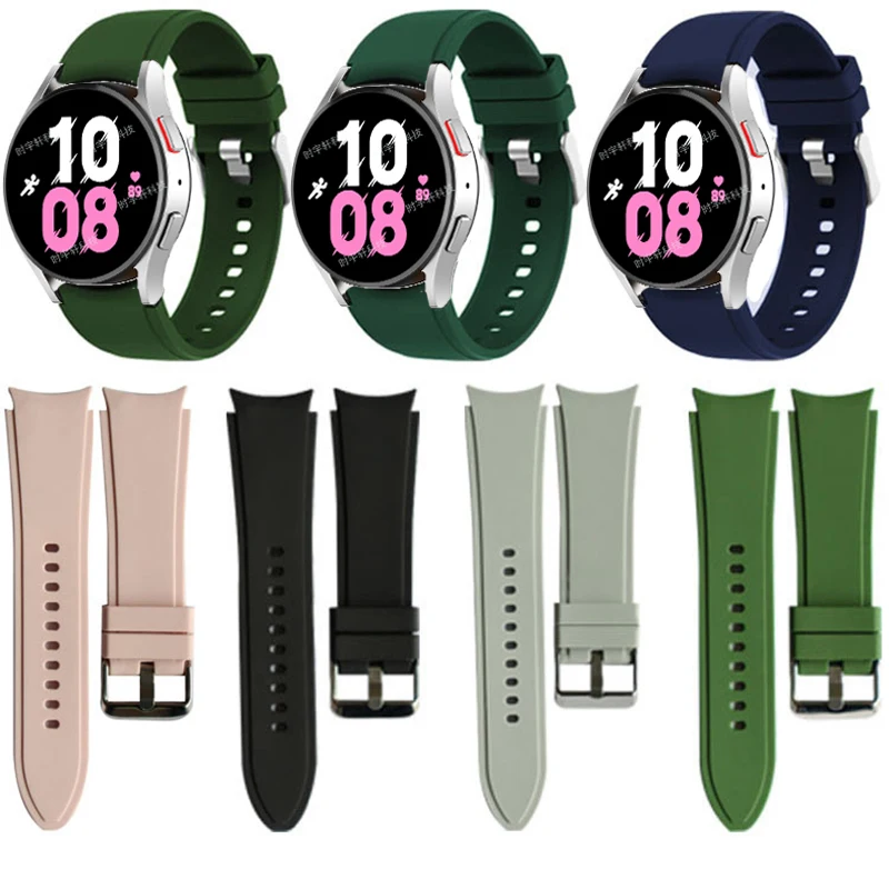 

Ремешок силиконовый для смарт-часов Samsung Galaxy Watch 5 4 40 мм 44 мм, спортивный сменный Браслет для Galaxy Watch 4 Classic 42 мм 46 мм