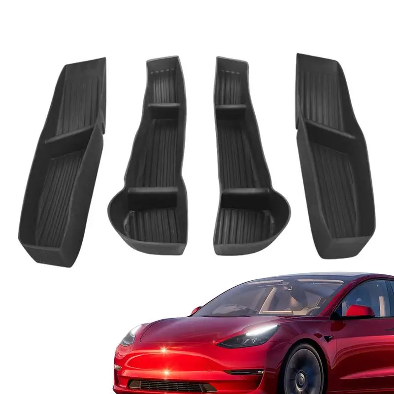 

Door Side Storage Box Door Handle Armrest Tray Organizer For Tesla Model 3 Model Y 2021 2020 2022Front Rear Door 4pcs/Set