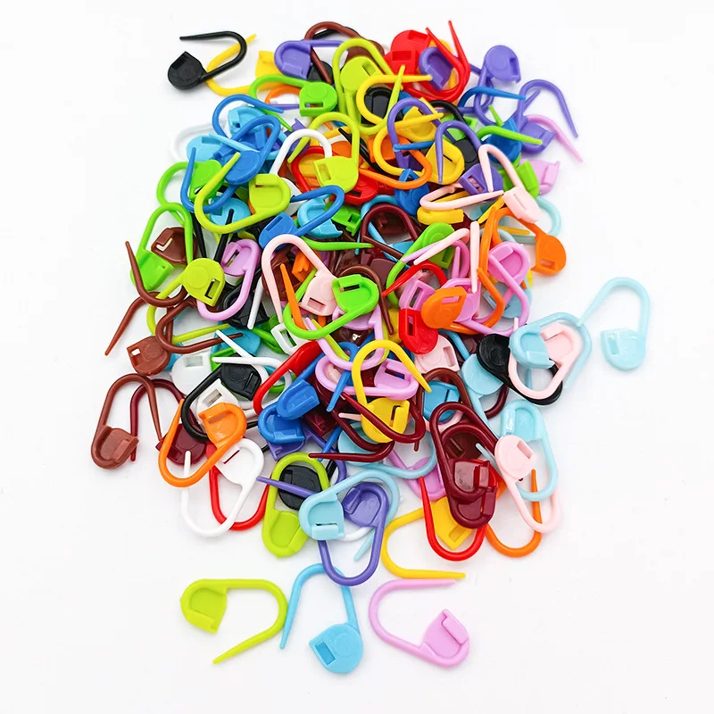 

100pcs Mix Color Plastic Resin Stitch Marker Metal Stitch Markers for Crochet Knitting Tools Needle Clip Hook Sewing Accessories