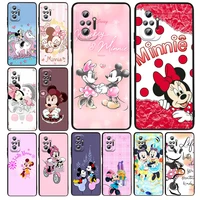 disney love minnie mouse silicone cover for xiaomi redmi note 11e 11s 11 11t 10 10s 9 9t 9s 8 8t pro 5g 7 5 black phone case