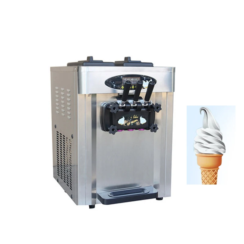 

3 Flavors Of Soft Ice Cream Making Machine, Color Commercial Frozen Yogurt Machine