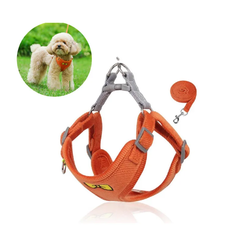 Cat Harness Vest Adjustable Reflective Collars Cute Walking Lead Leash Set Harnesses Necklace For Small Dogs Cat Accessories