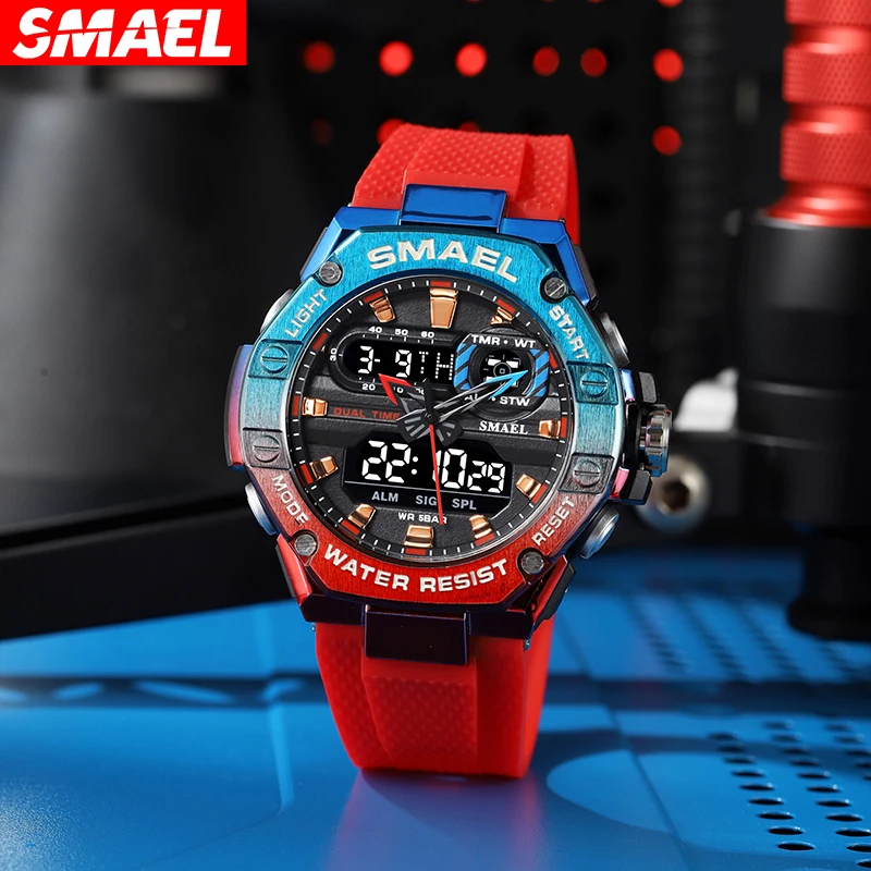 

SMAEL Sport Watch for Man Dual Time Watch for Men Led Light Watch Alarm 8066 Fashion Sport Watches Military S Shiock Wristwatch