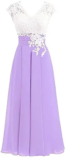 

2 STORE V-Neck Lace A-Line Bridesmaid Dresses Tulle Fashion Vestido de festa Fashion Cap Shoulder Formal Bride