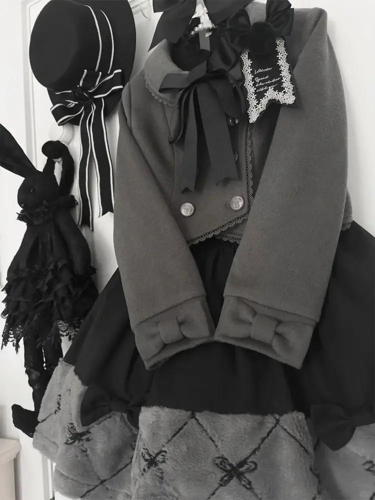 Японские женские Y2k эстетические комплекты из 2 предметов с бантом розовые