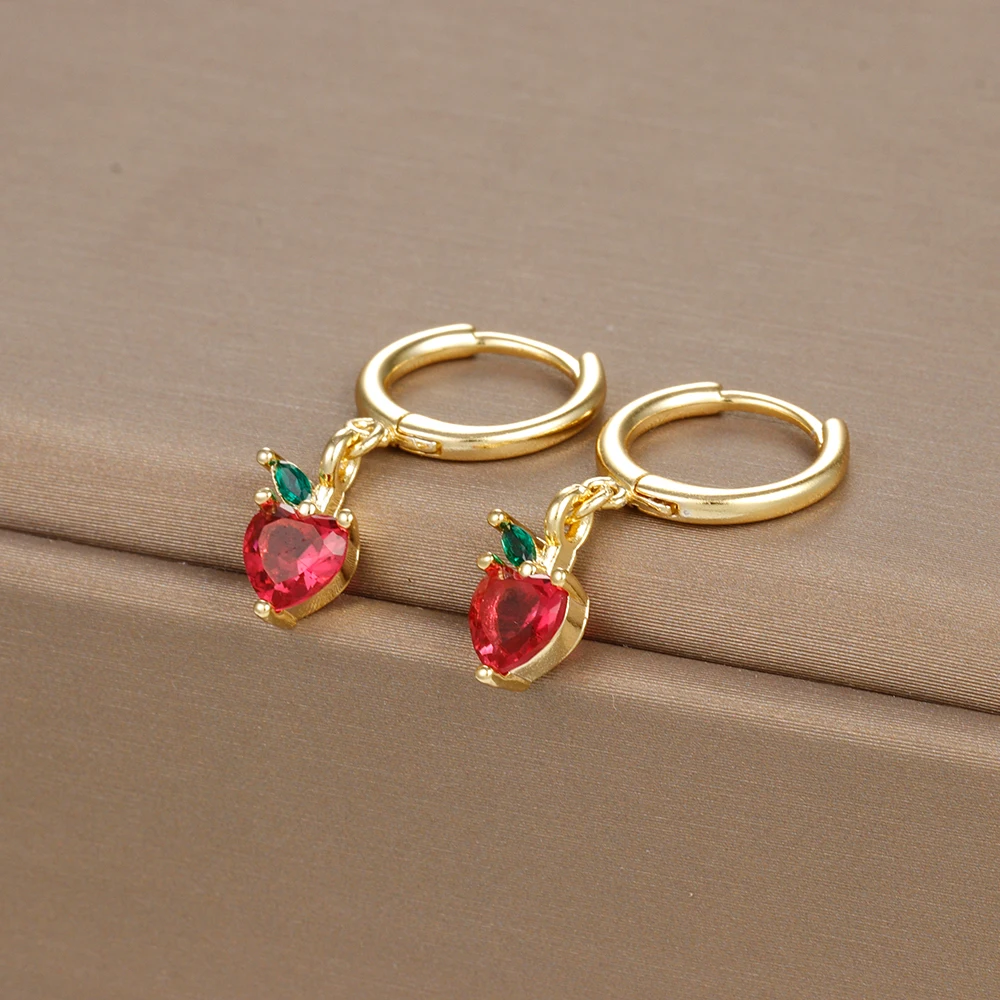 Висячие серьги в Корейском стиле с фруктами для женщин висячие из нержавеющей