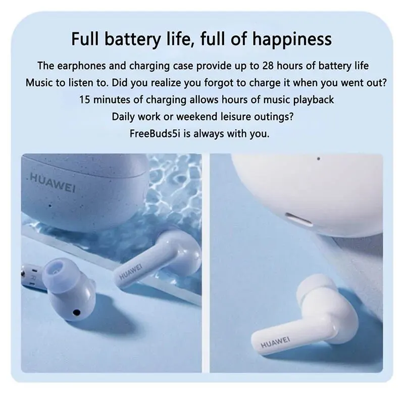 Новые беспроводные наушники HUAWEI FreeBuds 5i с динамическим блоком ANC активным
