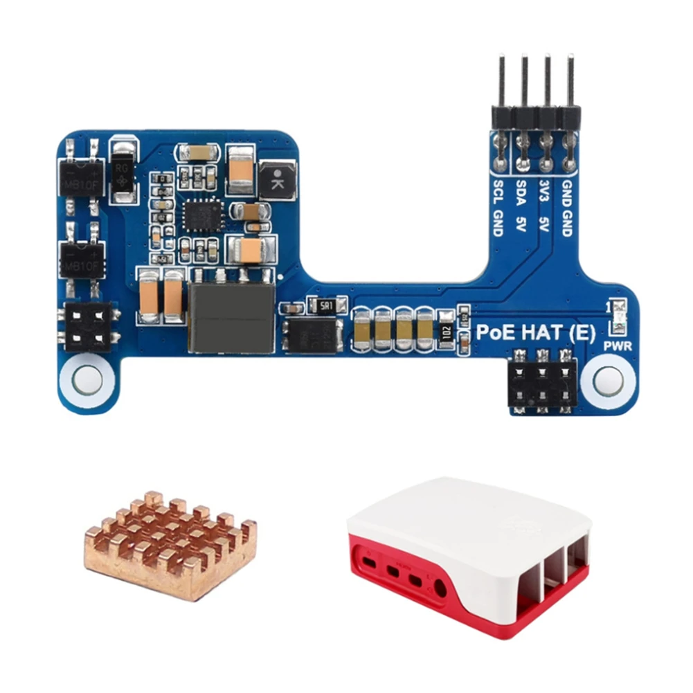 

Waveshare For Raspberry Pi PoE HAT (E) Ethernet Power Over Expansion Board with Heatsink+Case for Raspberry Pi 3B+/4B IEEE