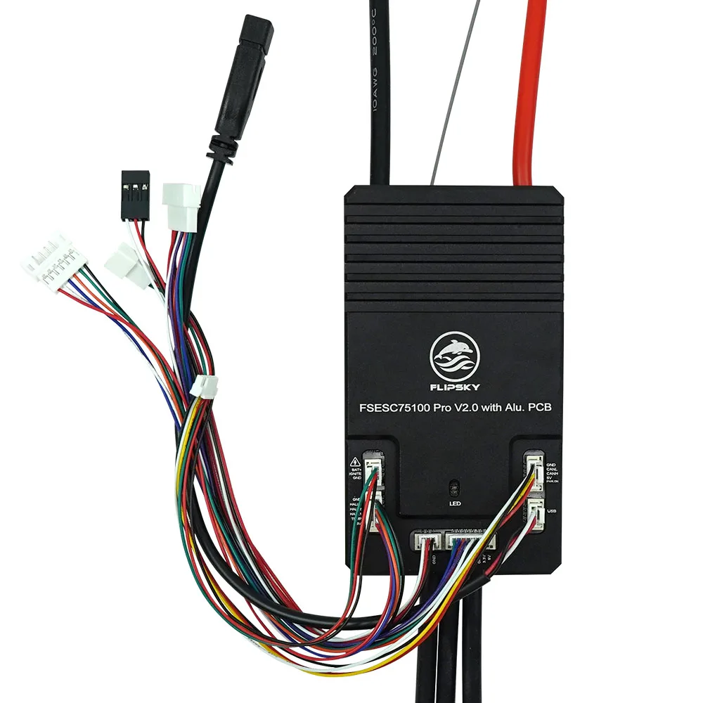 Фото Контроллер скорости 75100 Pro V2.0 Flipsky на базе VESC ESC с кнопочным переключателем для электросамоката и электровелосипеда, бесщеточный контроллер №1