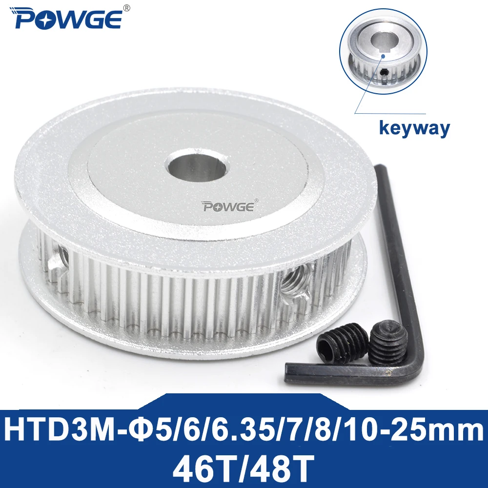 

POWGE 24 зуба HTD 3M Диаметр шкива ГРМ 5/6/6,35/7/8/10/12 мм для ширины 10 мм 3M синхронный ремень HTD3M Ремень шкива 24 зубца 24T