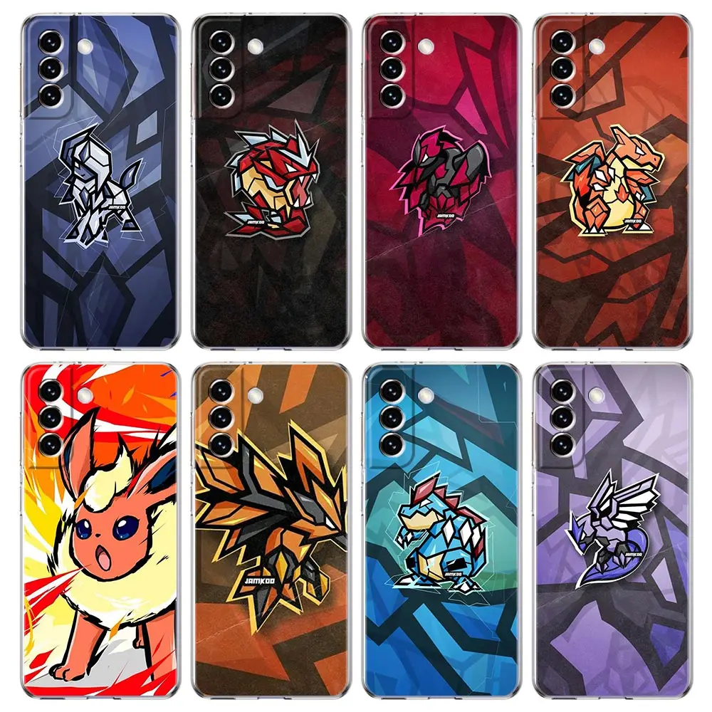 

Bandai Pokemon Phone Case For Samsung Galaxy S22 5G S20 Ultra S21 FE 5G S10E S9 S8 S10 Plus Note 20 10 Lite Soft Clear Cover