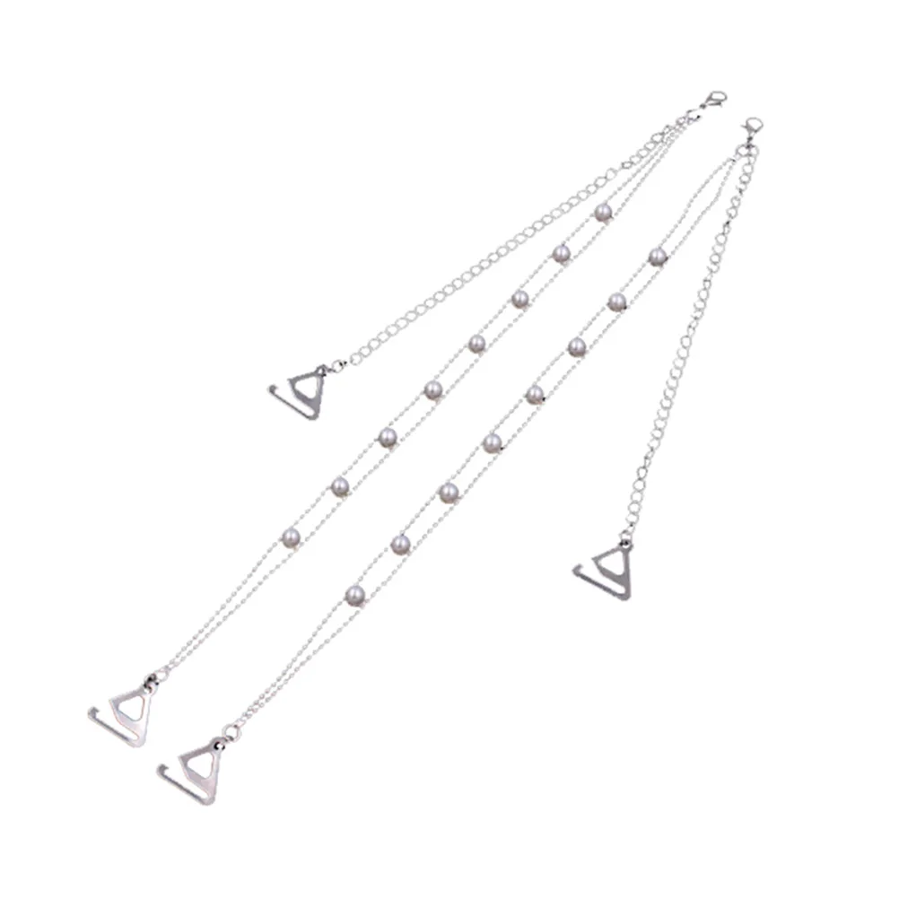 

Strap Straps Non Underwearreplacement Rhinestone Belt Invisible Holder Chain Adjustable Diamante Clear Pearl Crystal Shoulder