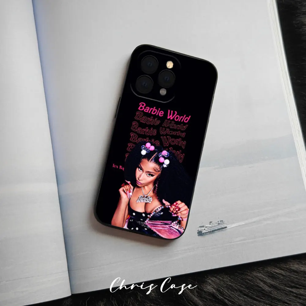 Phone Case For iPhone 12 11 13 14 15 16 Max Pro Plus Black Soft Silicone Cover Singer Nicki M-Minaj