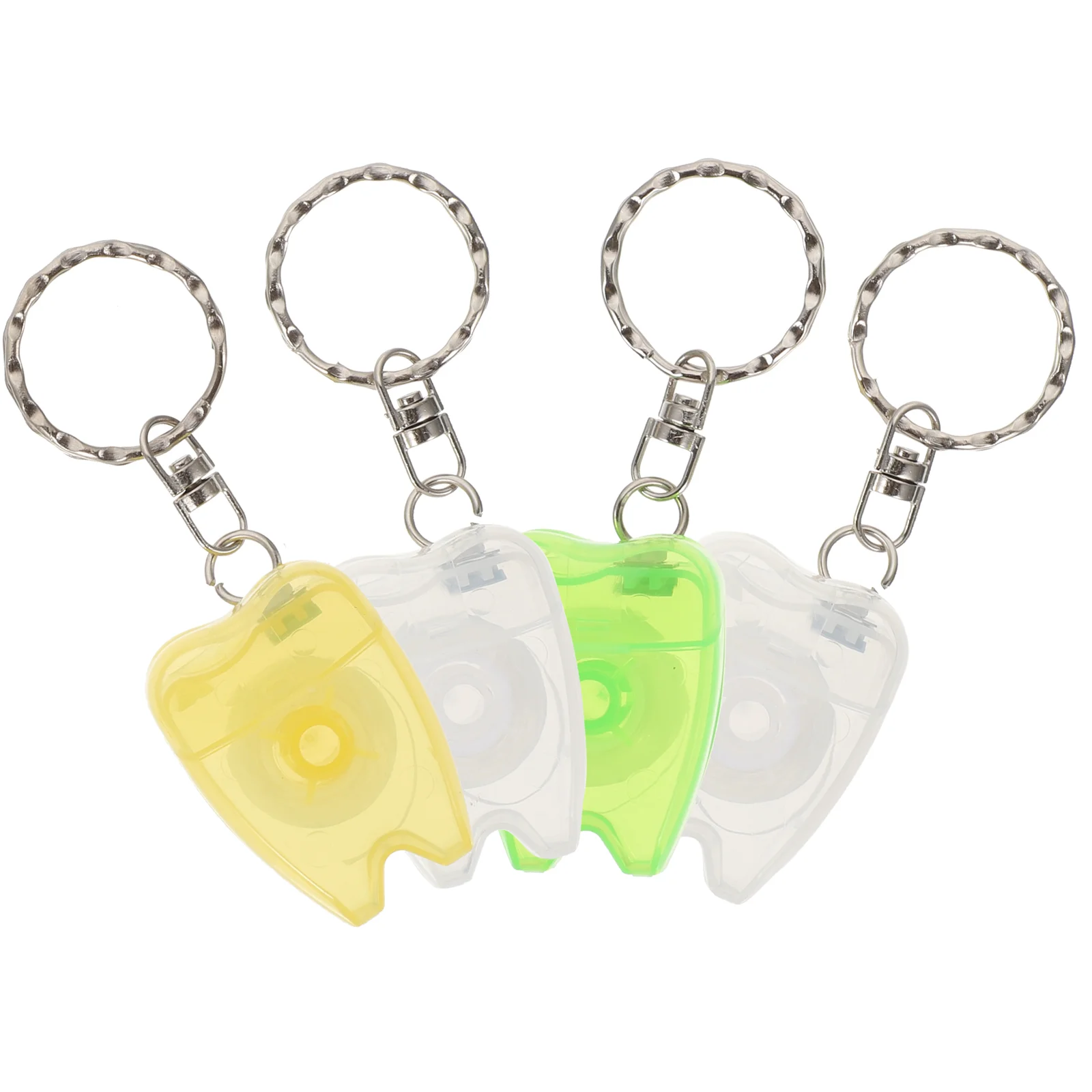 

4pcs 15M Floss Keychain Key Ring Portable Cleaning Care Cleaner for Travel Interdental Cleaners ( )