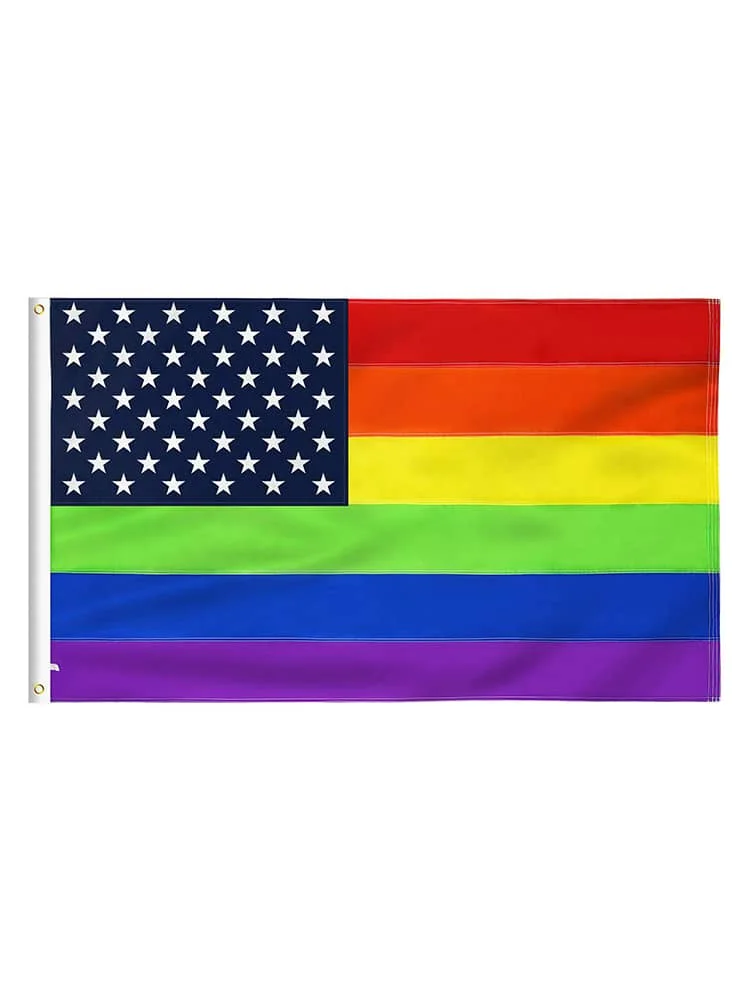 

Stars Rainbow Stripes Flag Garden Flag with 2 Brass Grommets