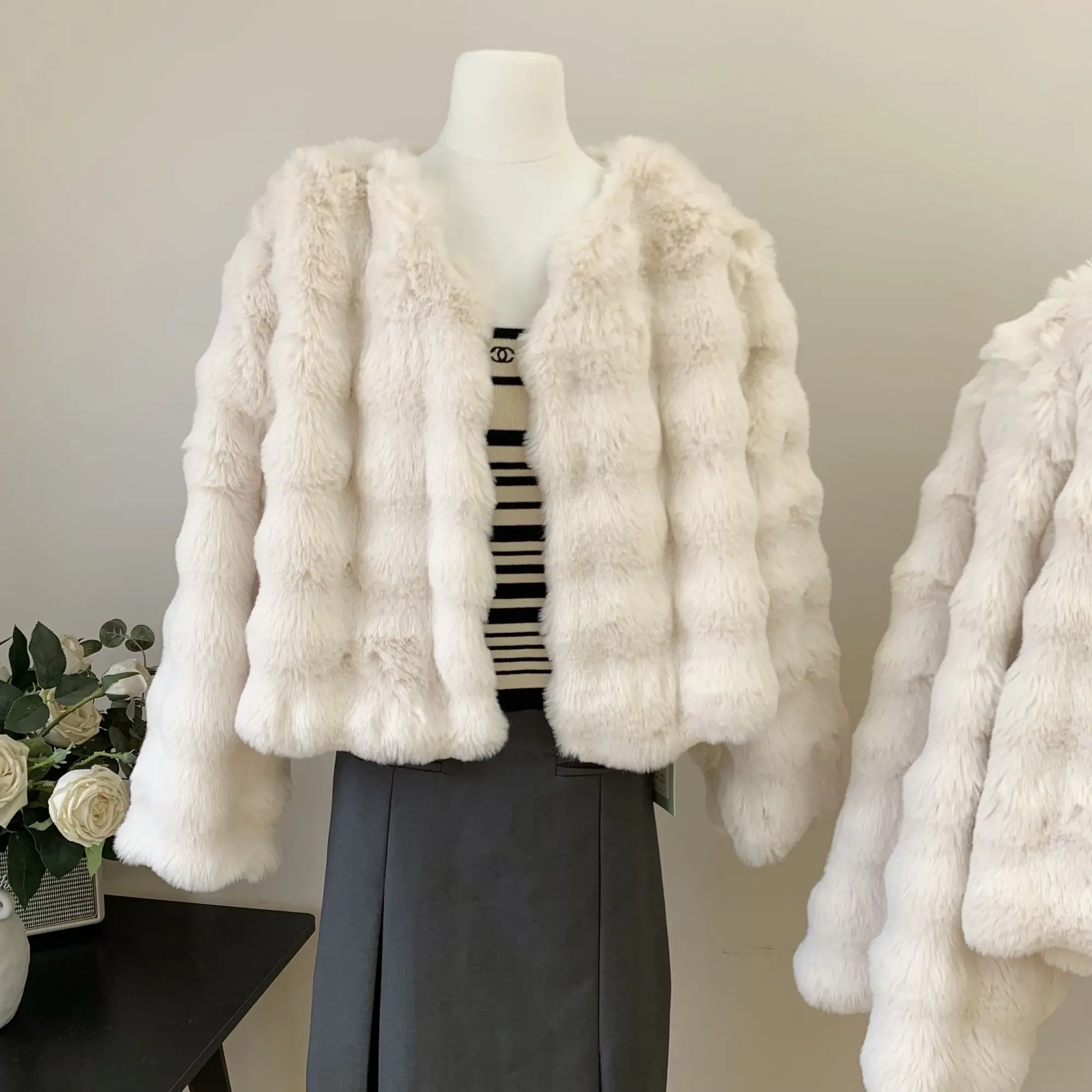 

Женское зимнее меховое пальто, короткое Свободное пальто