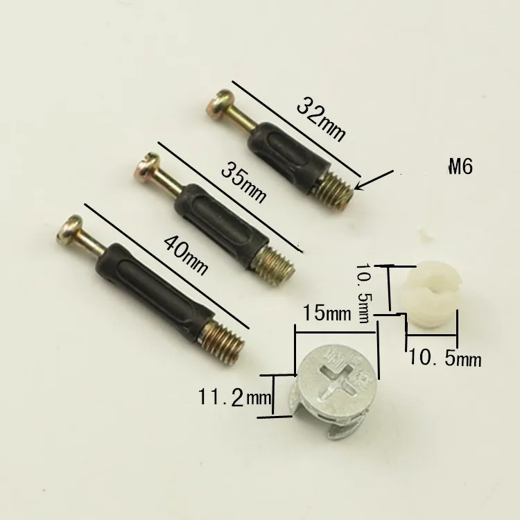 

20pcs Three in one screw, furniture connector, clothes cabinet, desk, link, fixer, eccentric wheel nut connection.