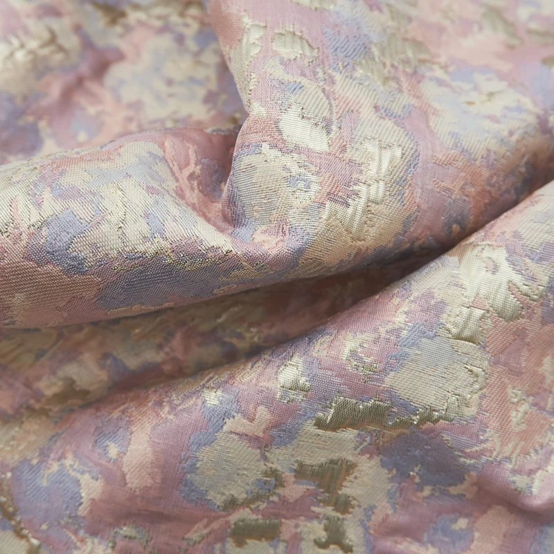 Розовые золотые фиолетовые жаккардовые ткани Текстиль для женщин Дамаск
