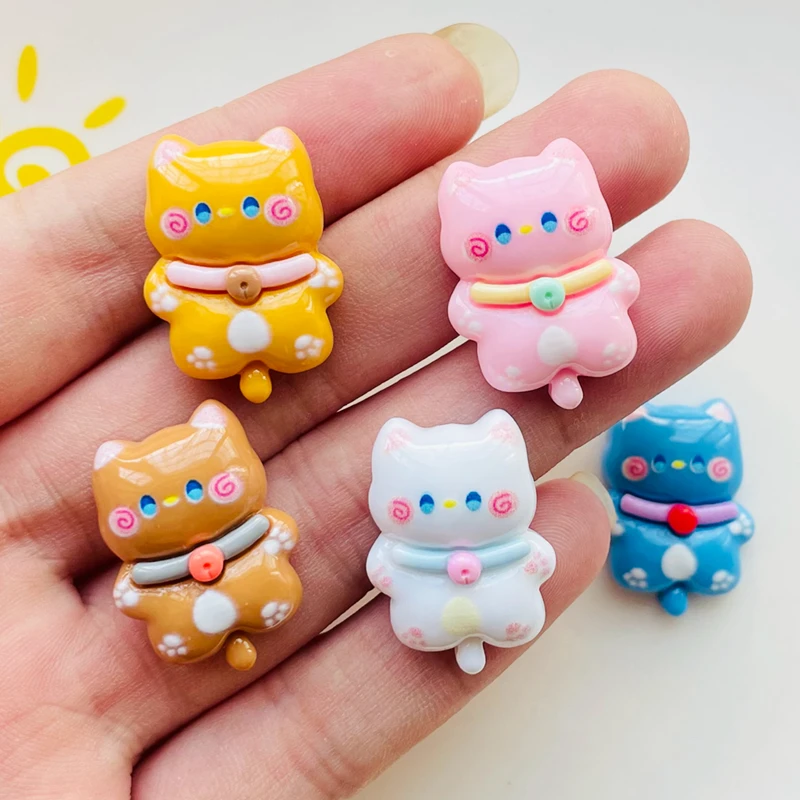10 шт. Новый 25*18 мм милый кот мультфильм колокольчик смешанных цветов котенок