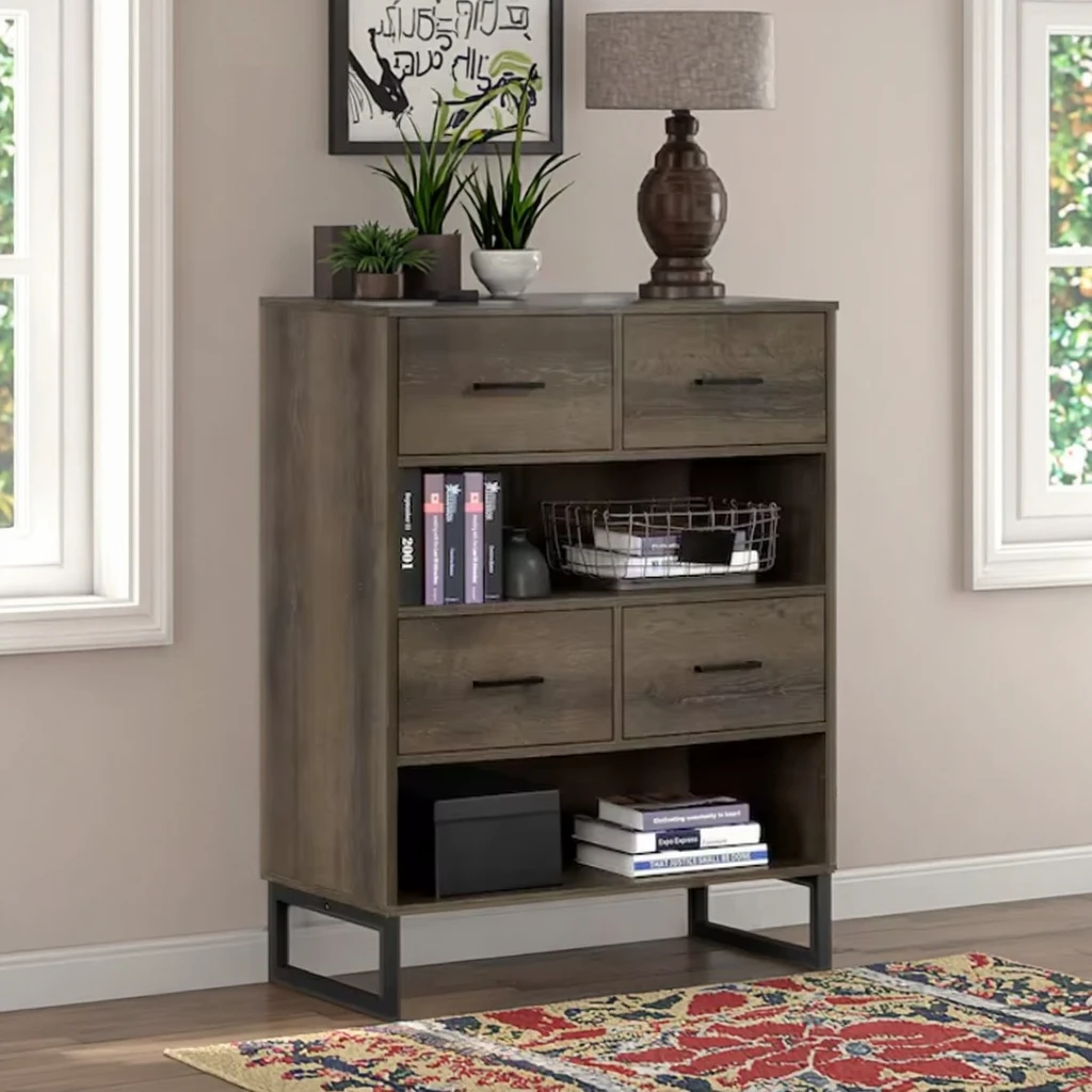Фото Hohes интеллектуальные торговли Mit Schubladen Breites Bosnacherregal Mit 2 Schubladen, Moderne musicacherregal-Steh Regale №3