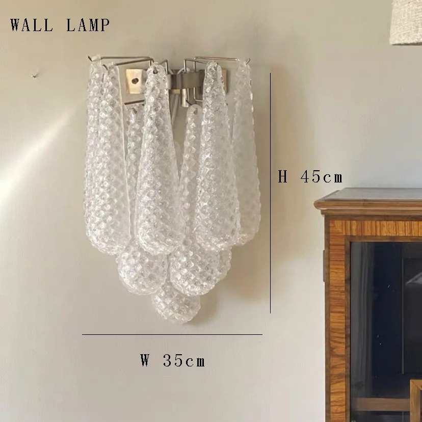 

Французская винтажная стеклянная люстра белая LED