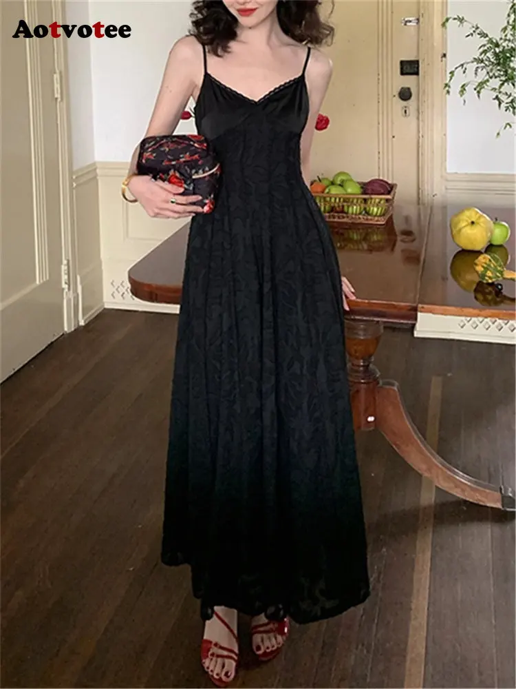 

CHUU Korea Aotvotee Lace Spaghetti Strap Dress for Women 2023 New Fashion Fairycore Solid A Line Dress Elegant Casual Ruffle Sum