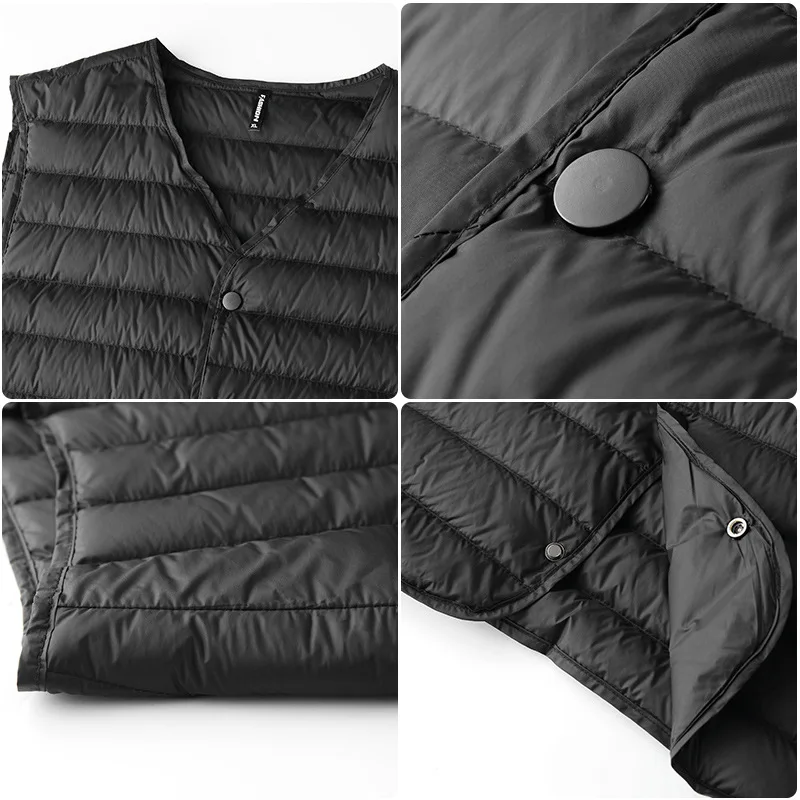 New Arrival Fashion Super Large Autumn Winter Men Down Vest Warm V-neck Thin Single Breasted Casual Plus Size XL-5XL 6XL 7XL 8XL
