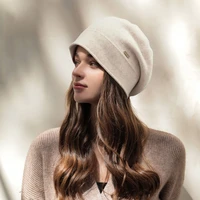 2022 female boutique cashmere blend winter hat fur warm soft wool women skullies beanies wholesale fedora retro lady caps beret
