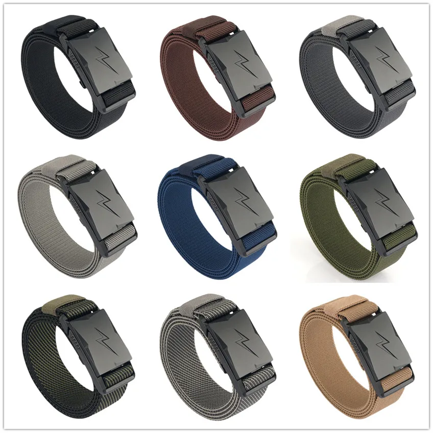 2022 New Lightning Designer Belts For Men Quick Release Magnetic Buckle Tactical Belt Elastic Battle Cowboy Hunting Strap |
